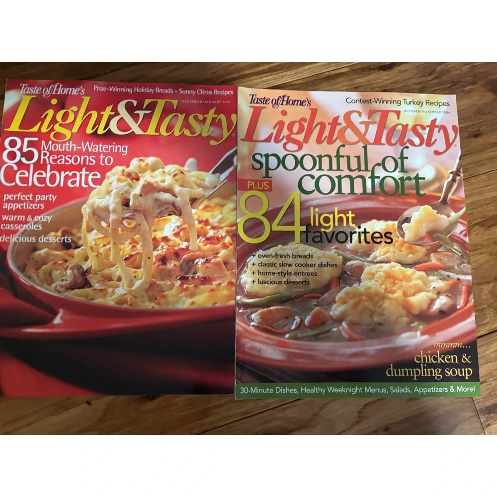 Taste of Home Healthy Cooking Light‎ & Tasty Magazine Lot 18 Issues 2004-2009